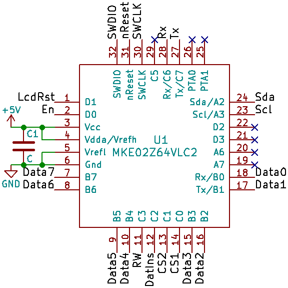 Microcontroller connection schematic