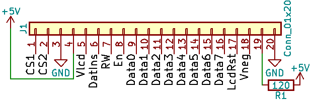 LCD display connection schematic