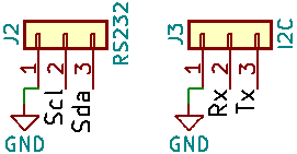 RS232 & I2C headers