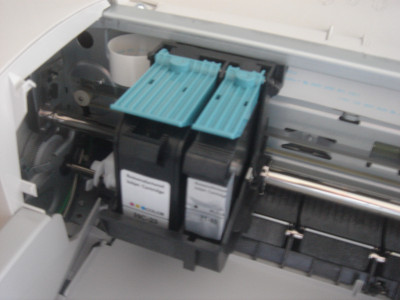 Installed ink cartridges