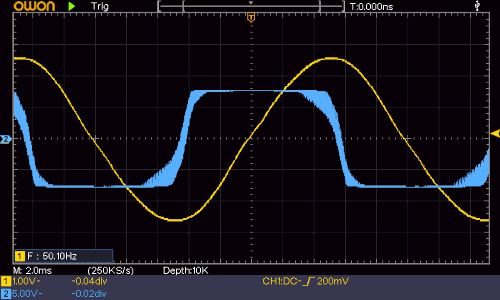 Oscilloscope screen-grab