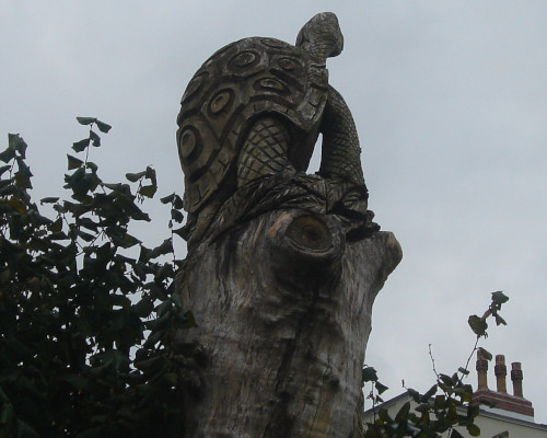 Tree trunk carving