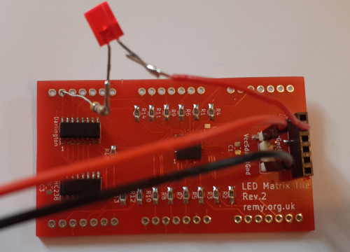 Make-shift probe for row current sinks