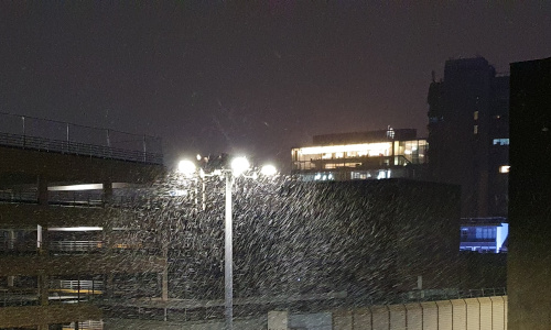 Snowing
