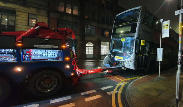 Broken down bus