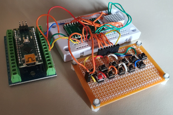 TM1668 with LED and button matrices